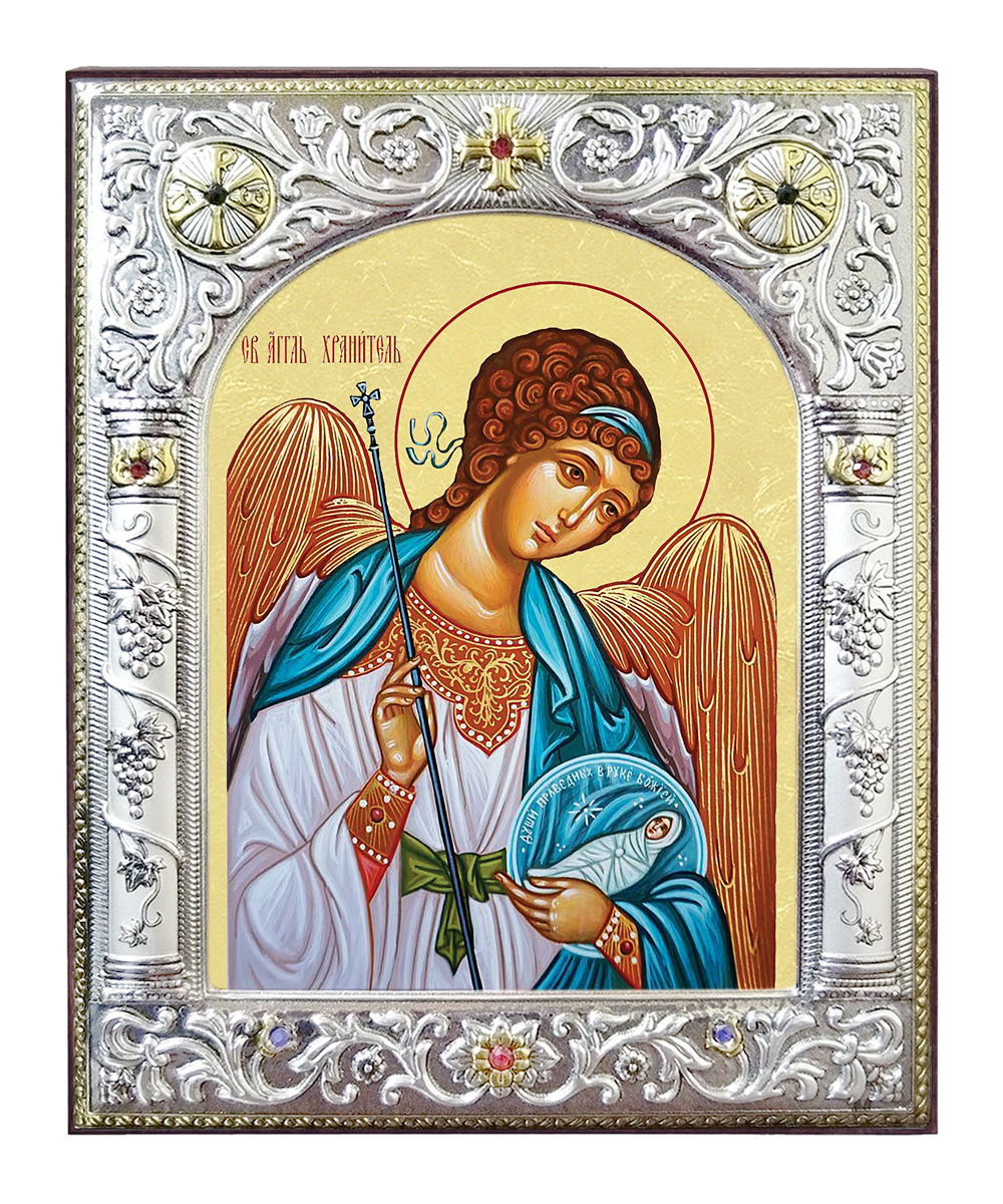 Икона "Ангел Хранитель" (в синем)